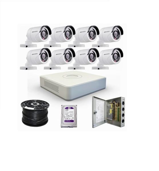 Hikvision 1080P 8 channel HD CCTV Kit-IRF Cameras with WD 1TB Purple HDD