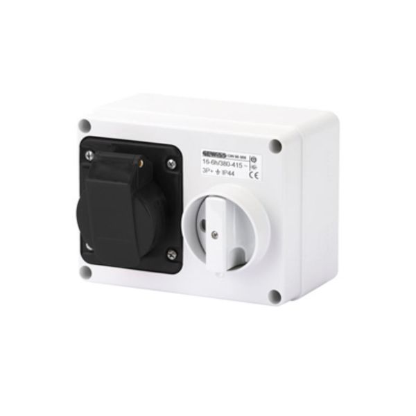 Gewiss - 32A 3P+E 500V Surface Horizontal Interlocked Socket IP44