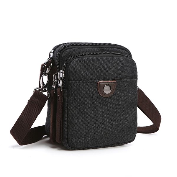 canvas bag mini Messenger bag shoulder bag-black