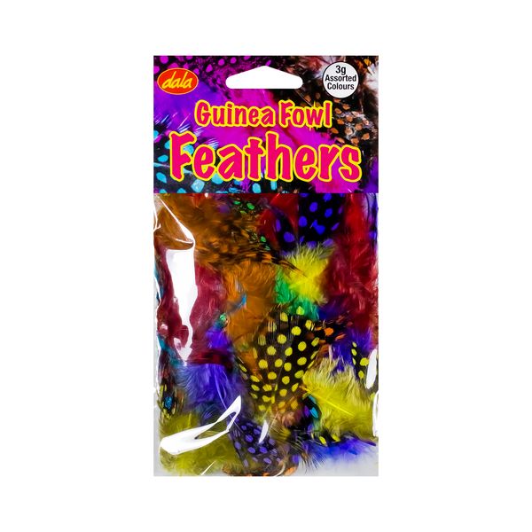 Dala Guinea Fowl Feathers 3g Assorted Colours