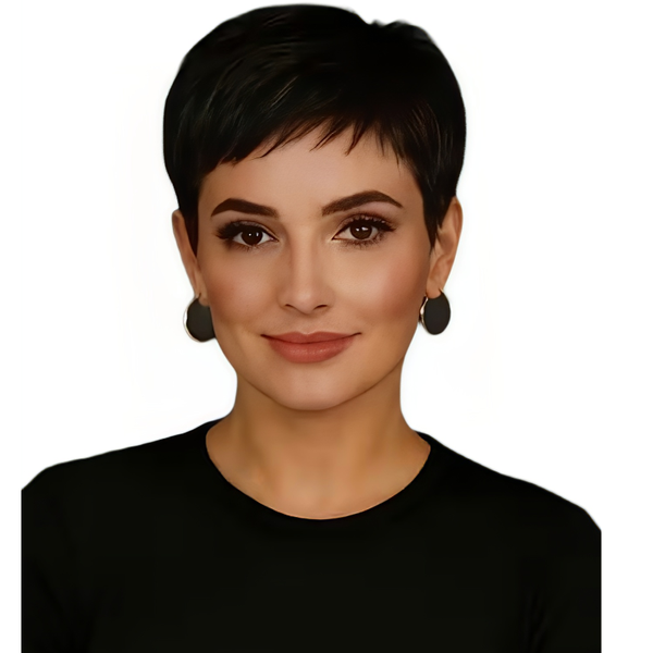 Geebuy Pixie Cut Straight Wig Qucik Wear 15A No Tangle Peruvian Glueless