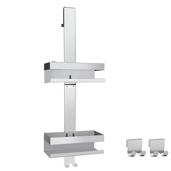 Over the Door Shower Caddy, Over the Door Hanging Storage Rack + Hooks