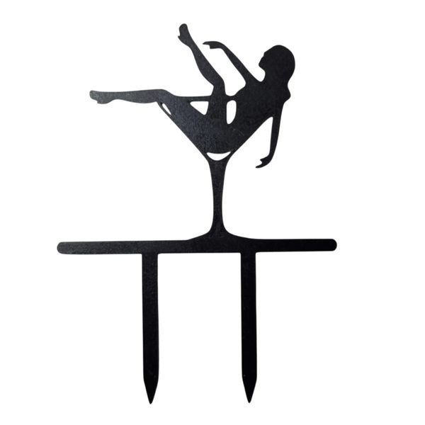 Martini Girl Cake Topper - 14cm - 3D Printed Black Burlesque Party Decor