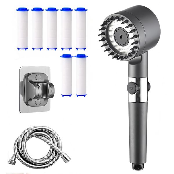 Filtered Shower Head High Pressure Heads with 7 PCS Purifying Water Filter