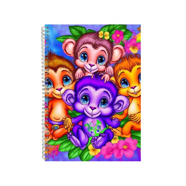 Vibrant Colours Monkey Group Notebook Animal Gift Idea A4 Notepad Pad 82