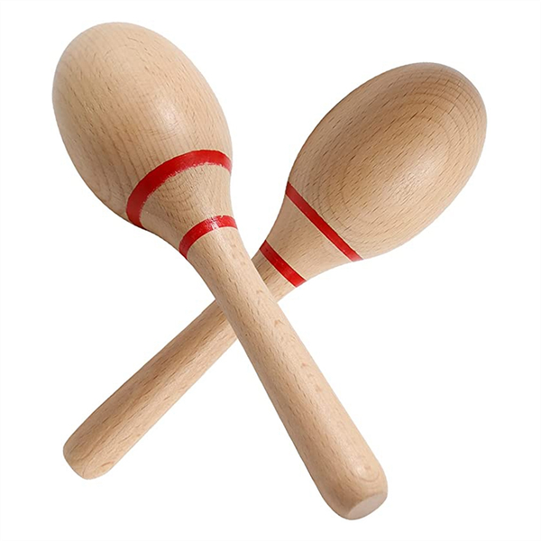 8Inch Hand Percussion Rattles Beech Wood Rumba Shakers