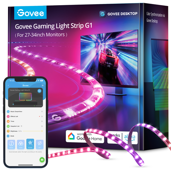 Govee Gaming Monitor Light Strip G1 - Smart LED Backlight, 27-34" Monitors