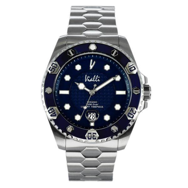 Vialli Silver Blue Metal Wristwatch