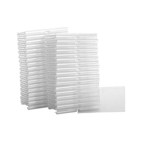 70PC 8X4.2cm Clear Plastic Label Holders Labels Clip for Storage Bins
