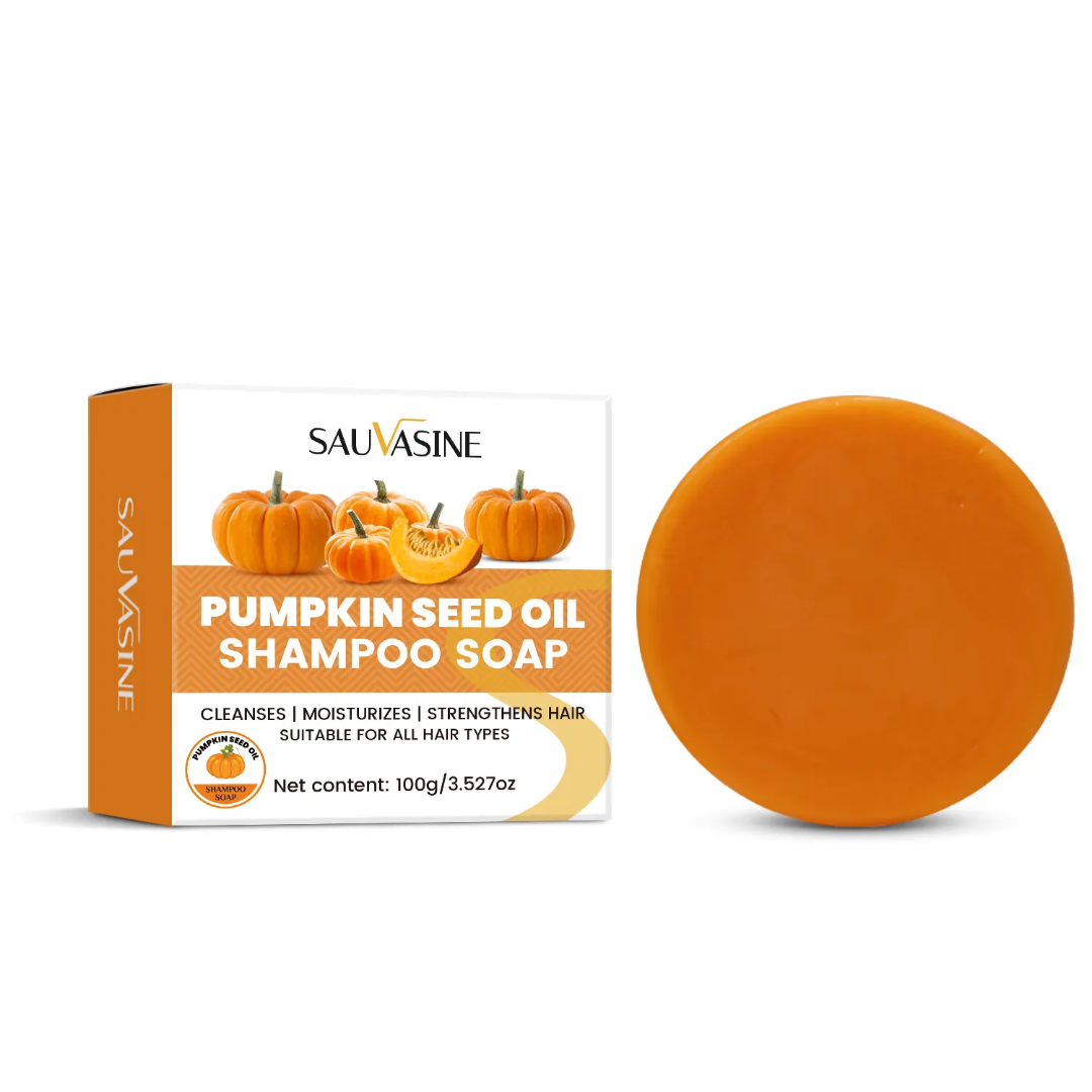 Pumpkin Seed Oil Shampoo Bar Soap Cleanses, Moisturizes, Strengthens Hair