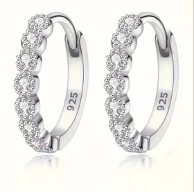 Elegant 925 Sterling Silver Hoop Earrings - Timeless Women's Jewelry
