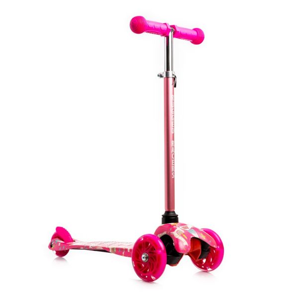 Mini Deluxe 3 Wheel Kick Scooter With Led And Adjustable Height- Llama