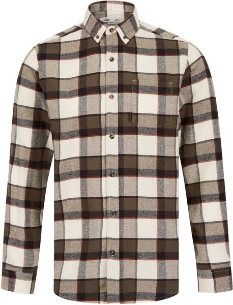 Tokyo Laundry - Men's Skilak Checked Cotton Flannel Shirt in Walnut - (Parallel Import)