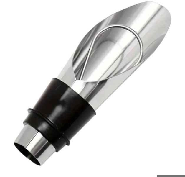 Stainless Steel Wine Pourer &amp; Stopper with Rubber Grips