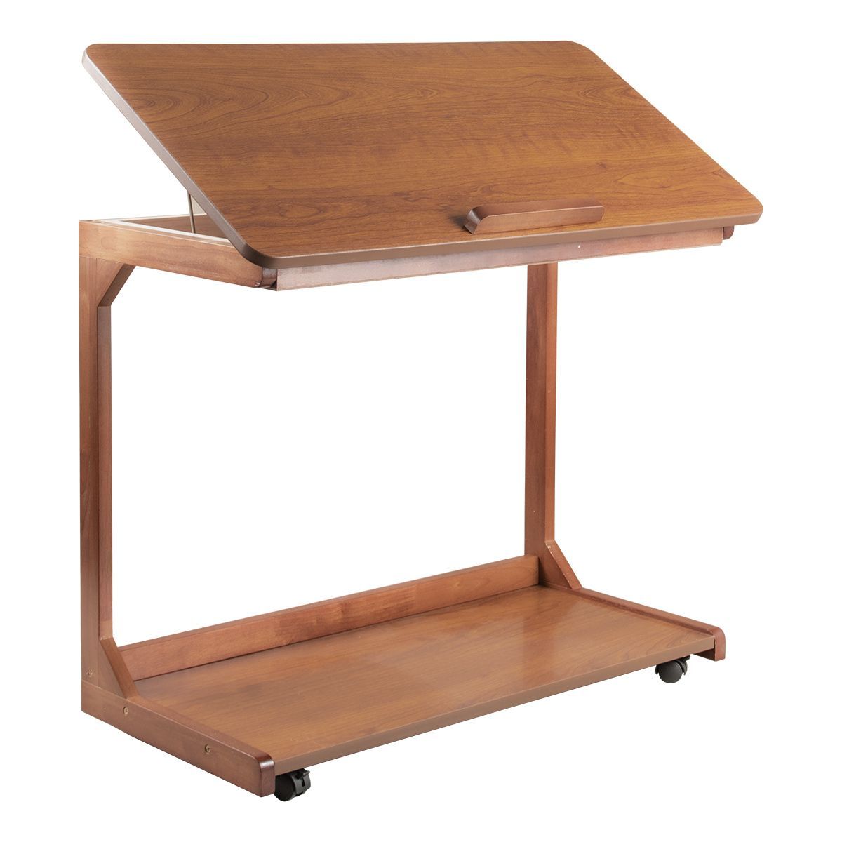 Multifunctional wheeled movable clamshell side table