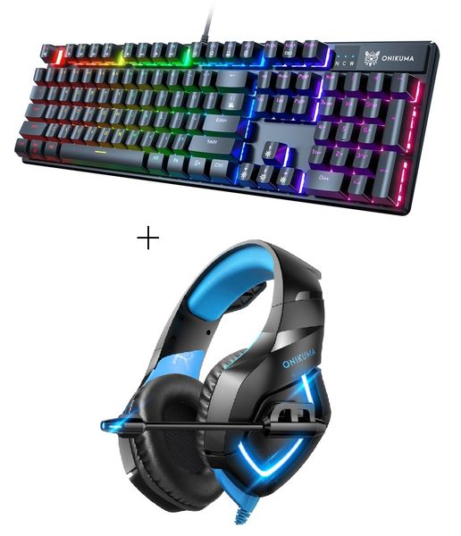 Onikuma Mechanical Keyboard &amp; Onikuma K1B Gaming Headset - Bundle