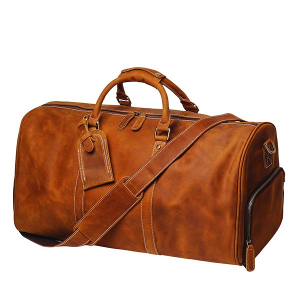 Leather Duffel Bag - Leather Duffel Bags For Men - Overnight Travel Bag