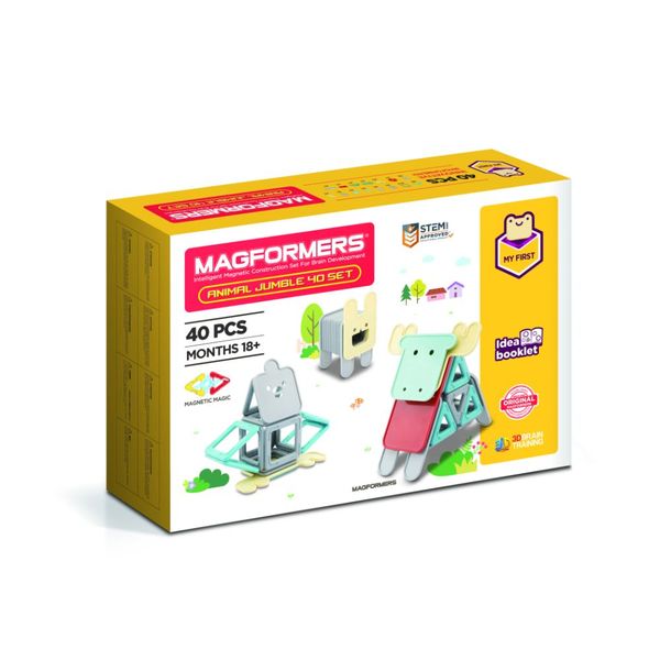 Magformers Magnetic Building Set: Animal Jumble 40 Set