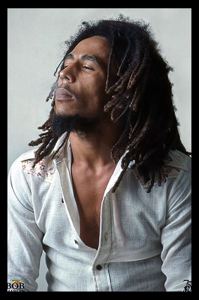 Bob Marley (Tricolour Smoke) Poster with Black Frame