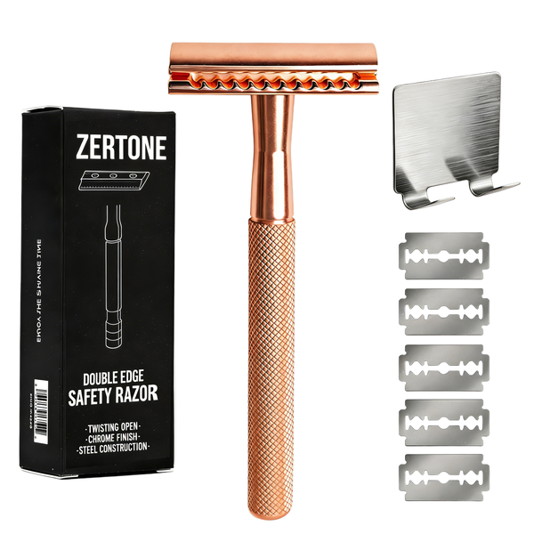 Safety Razor Set for Men with 5 Double Sided Blades and Holder