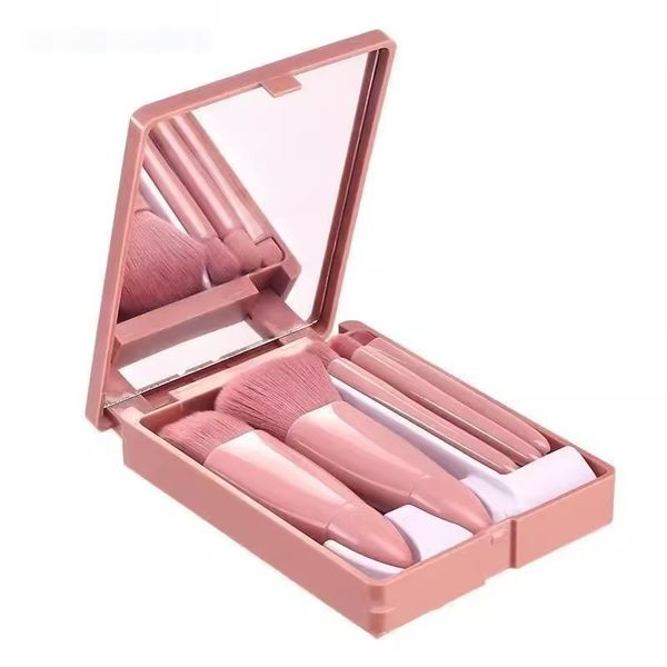 Portable 5-Piece Makeup Brush Travel Set with Mirror