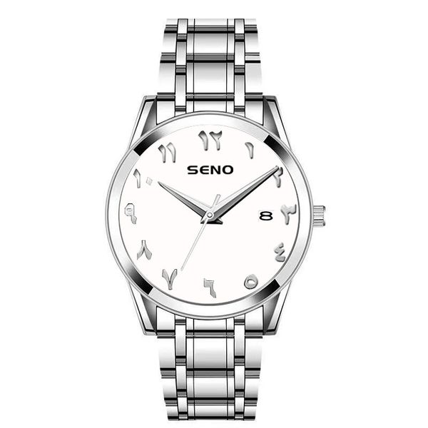 Casual Stainless Steel Watch, Big Face Easy to Read Analog Quartz Watch