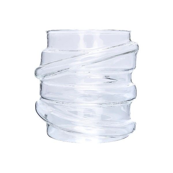Orbiting Rings Design Borosilicate Glass Tumbler - 420ml - Transparent