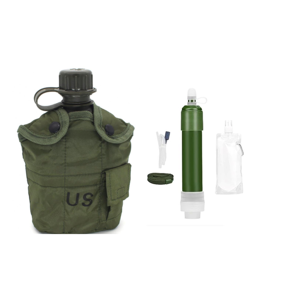 Efficient Camper - Outdoor Water Filter Straw with 1l Bottle