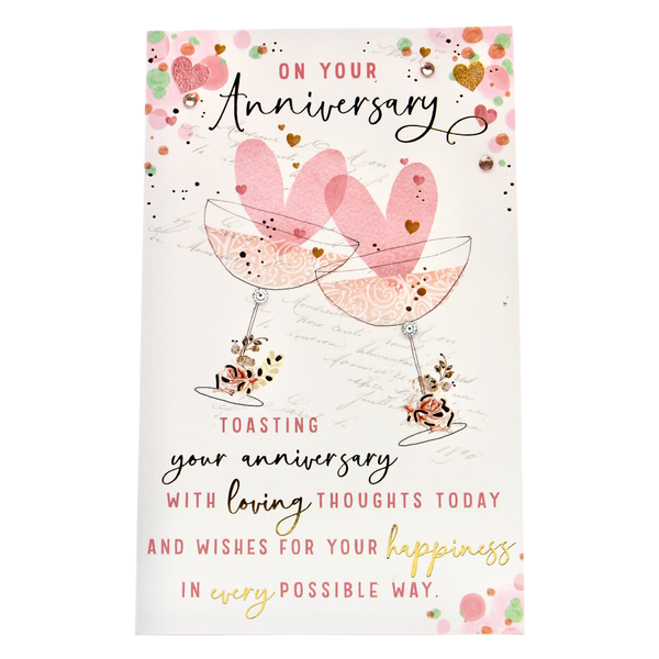 Anniversary Card - "Your Anniversary" - Toasting Glasses