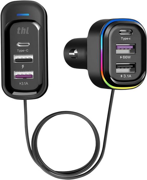 thl Car Charger with 6 Multi Ports USB, 66W &amp; QC3.0 Fast Charging Adapter