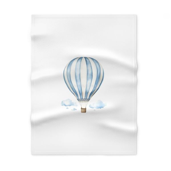 Blue Hot Air Balloon Fleece Blanket 70x100cm