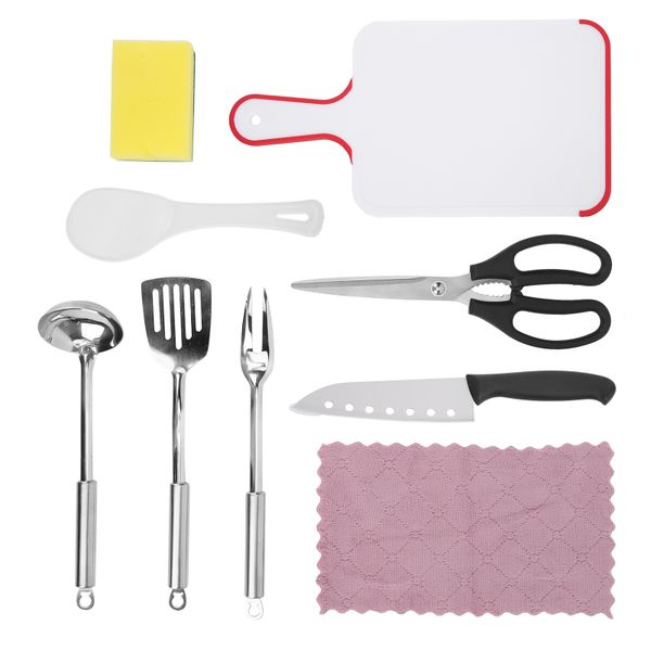 Outdoor 9Piece Set Stainless Steel Cookware Picnic Barbecue Tool
