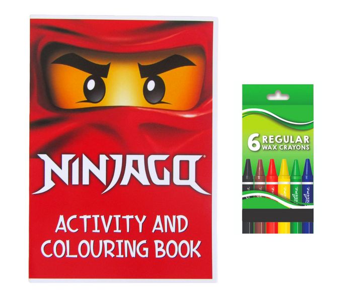 Ninjago Activity and Colouring Book A5 plus 6 Wax Crayons - Set of 5