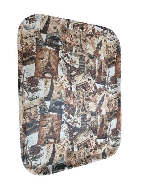 Brown-Themed Paris Theme Tray-Elegant Decorative Tray 45x20cm