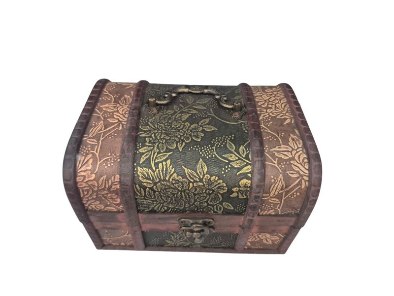 Small Decorative Wooden Treasure Box - Vintage-Inspired Keepsake Chest