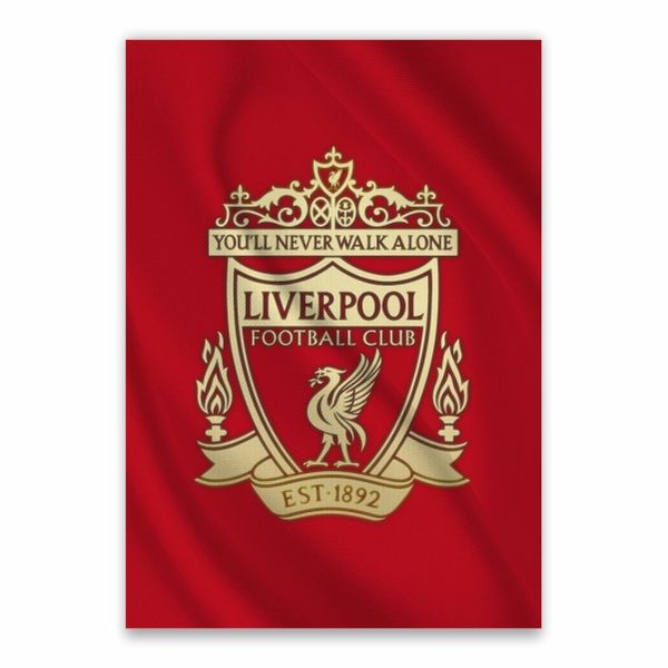 Gold Liverpool Logo With Red Background Poster - A1