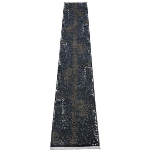 500 x 80 cm Modern design Machine MadeDark Grey And Gold Rug