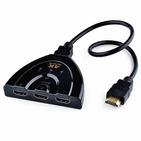 3 Port Hdmi Splitter Cable 1080p Switch Switcher Hub Adapter For Hdtv Ps4 Xbox Black
