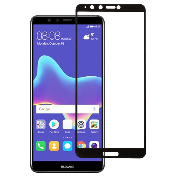 9H Tempered Glass Screen Protector Compatible With Huawei Y9 2018 - Black
