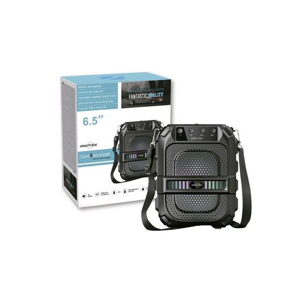 GTS-1191 Portable Bluetooth Speaker with 6.5 Subwoofer with Belt Strap
