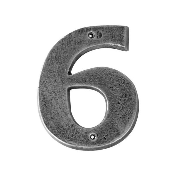 Antique Silver House number No.6- 20cm