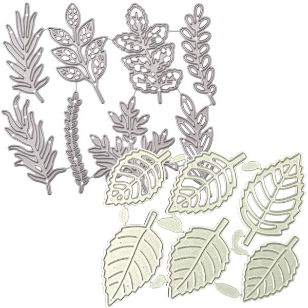 Craft Stationary Decorative Leaves Steel Stencil Set of 2 (9.2, 10.8cm)