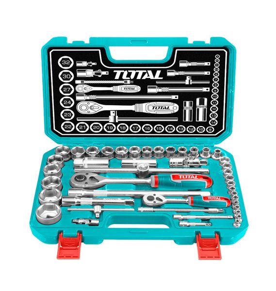 Total Tools 44 Pieces 1/4" and 1/2" Industrial socket set
