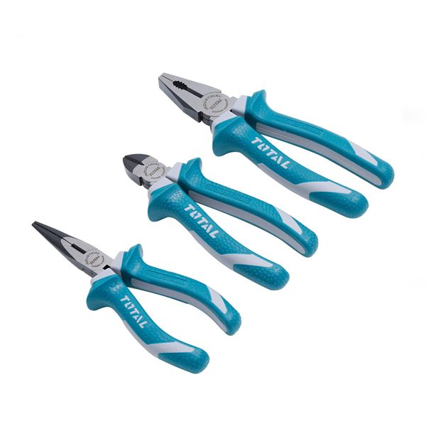 Total - 3 Piece Plier - 8" Combination - 6" Long - 6" Diagonal