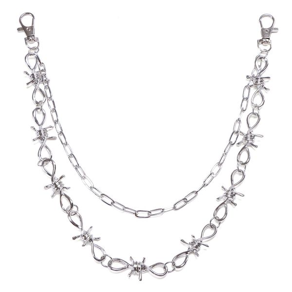 Punk Pants Chain Wallet Chain Sword Star Rivet Charm Layered Jeans Chains