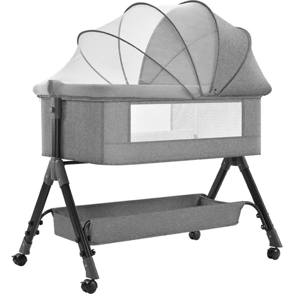Foldable Bedside Crib Multi-Functional Baby Bassinet with changing table