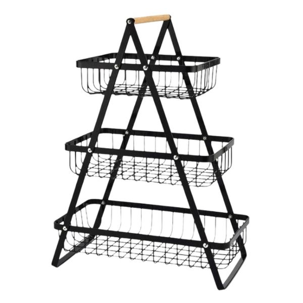 Triple Fruit Basket Storage Holds Fruit Bowl Bread Basket Vegetable Rack