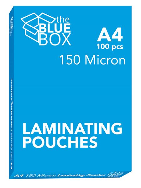 Blue Box A4 Laminating Pouches 150 Micron - 100 Pouches