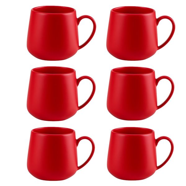 6 Piece Matte Porcelain Coffee Mug Set