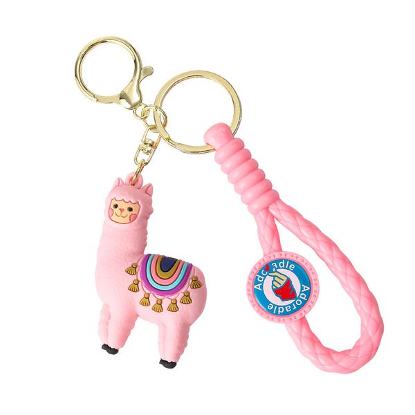 Cartoon Creative Pink Alpaca Keychain